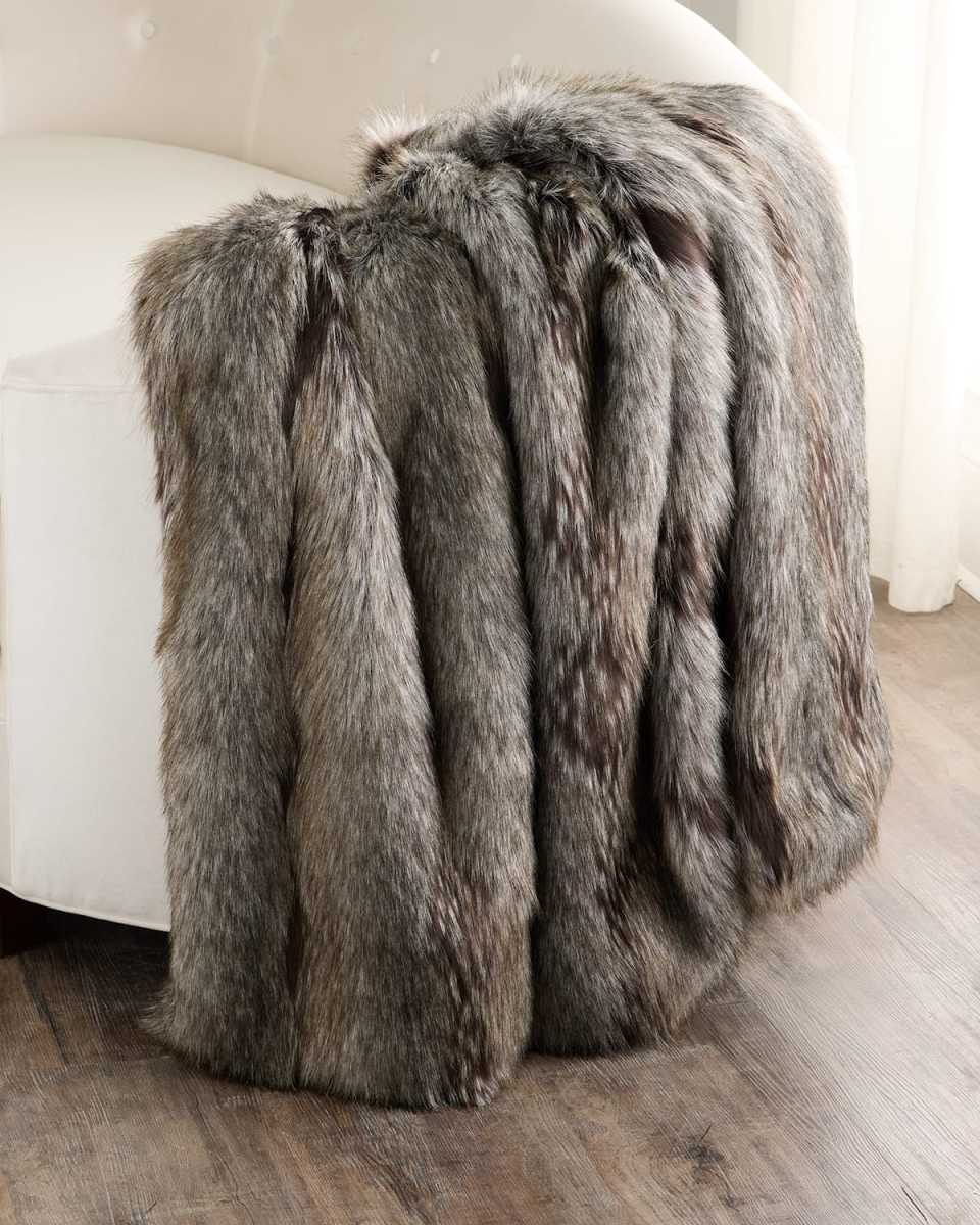 Faux Fox Throw, 60" x 72"